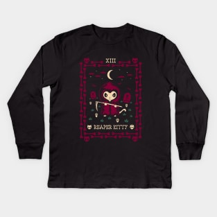 Reaper Kitty Tarot Card Kids Long Sleeve T-Shirt